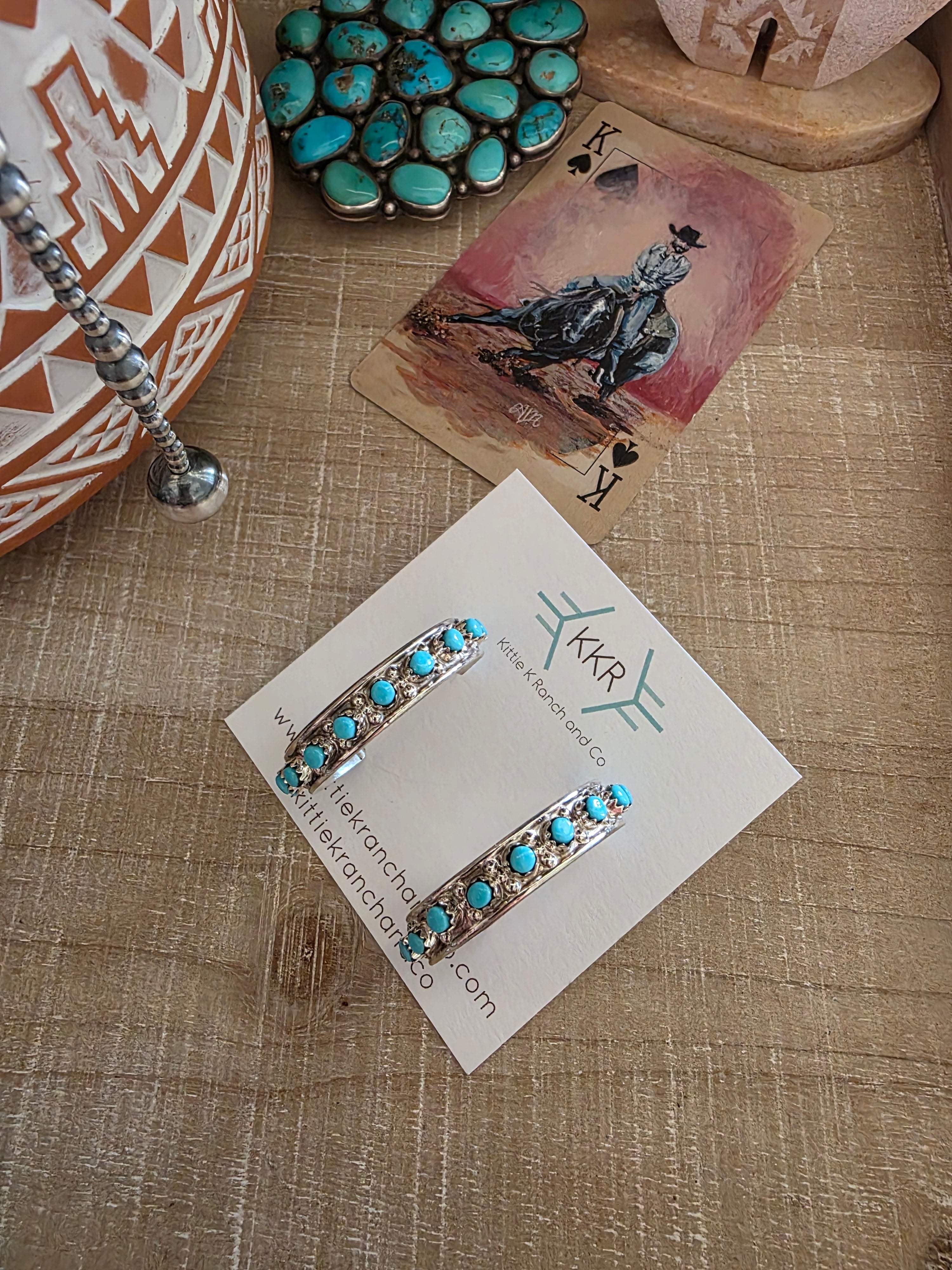 THE ZUNI TURQUOISE HOOP EARRINGS