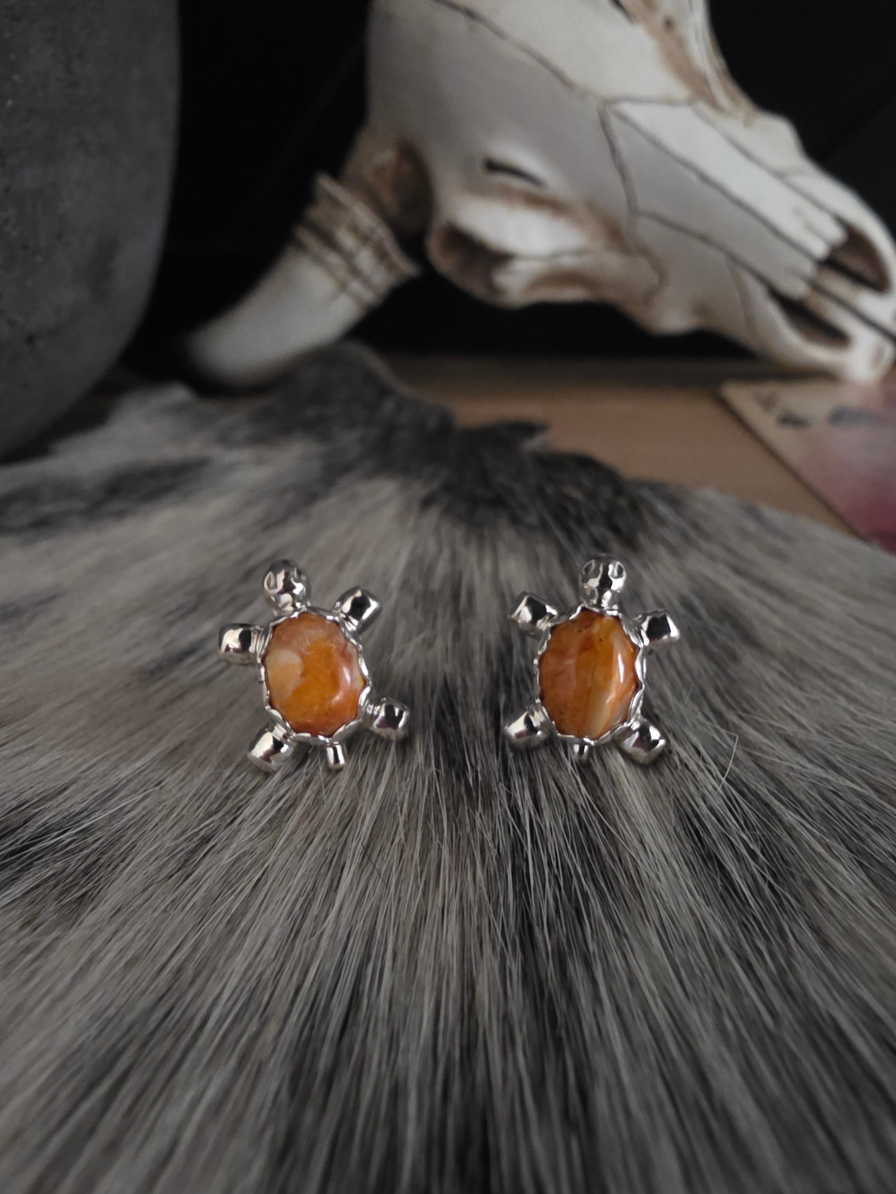 THERESA KINSEL TURQUOISE TURTLE STUD EARRINGS