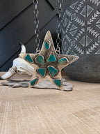 JUDE CANDELARIA ZUNI KINGMAN TURQUOISE STAR NECKLACE