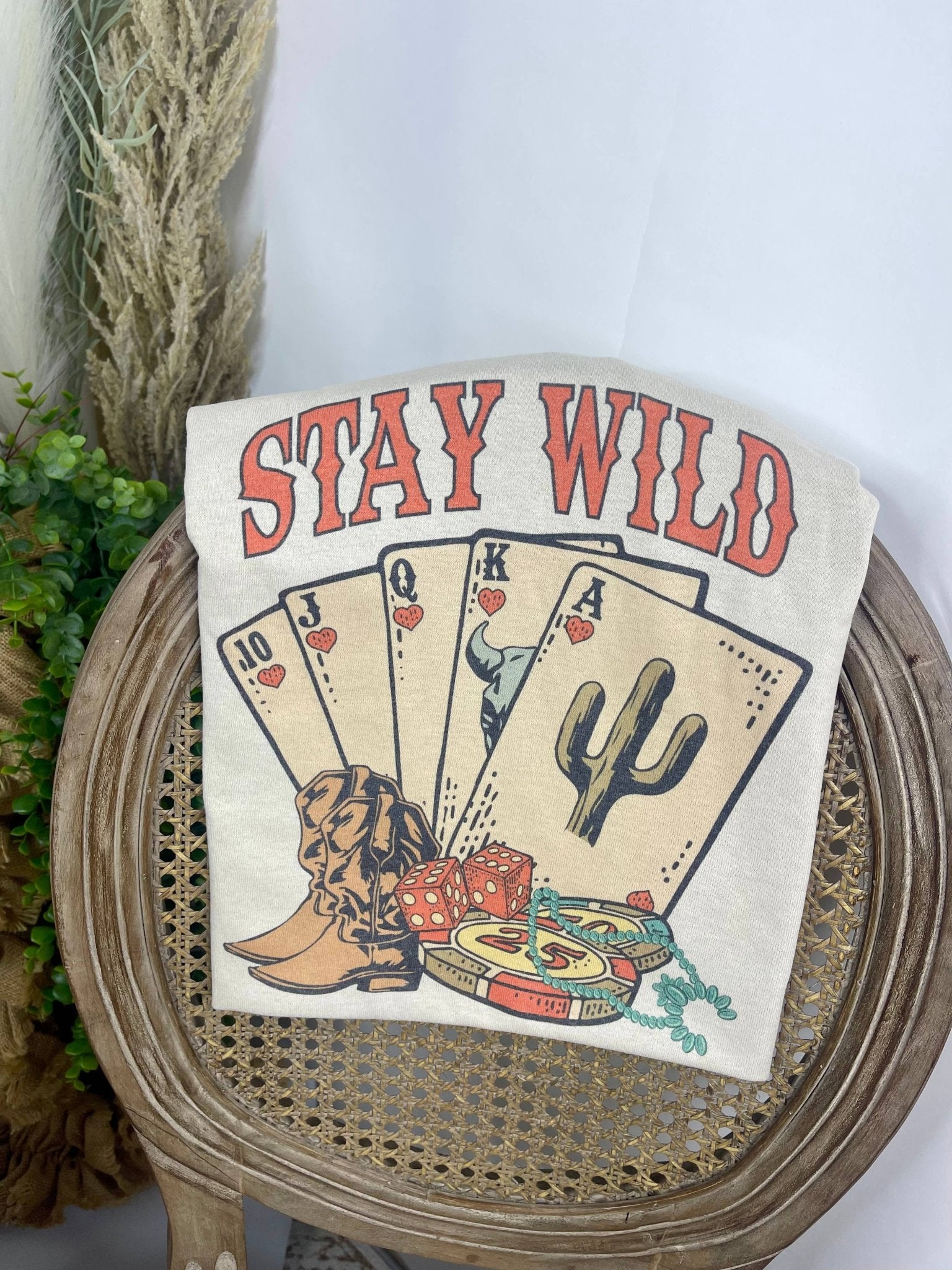"Stay Wild" Western Graphic Tee — Pre-Shrunk 50/50 Blend Sublimation Western Statement