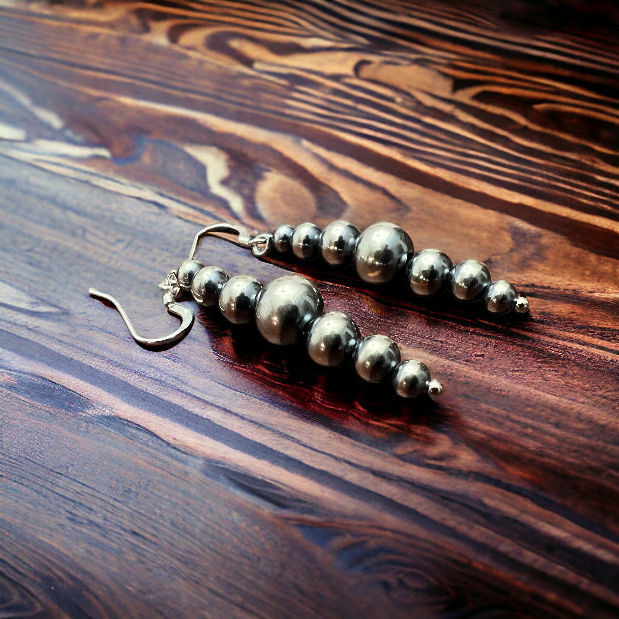 Sterling Pearl Drop Earrings — 1.5 inch drop (Made in USA, 4-5-6-8mm)