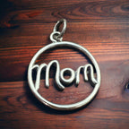 Sterling Silver "Mom" Pendant/Charm — Mother's Day Sentimental Western Statement