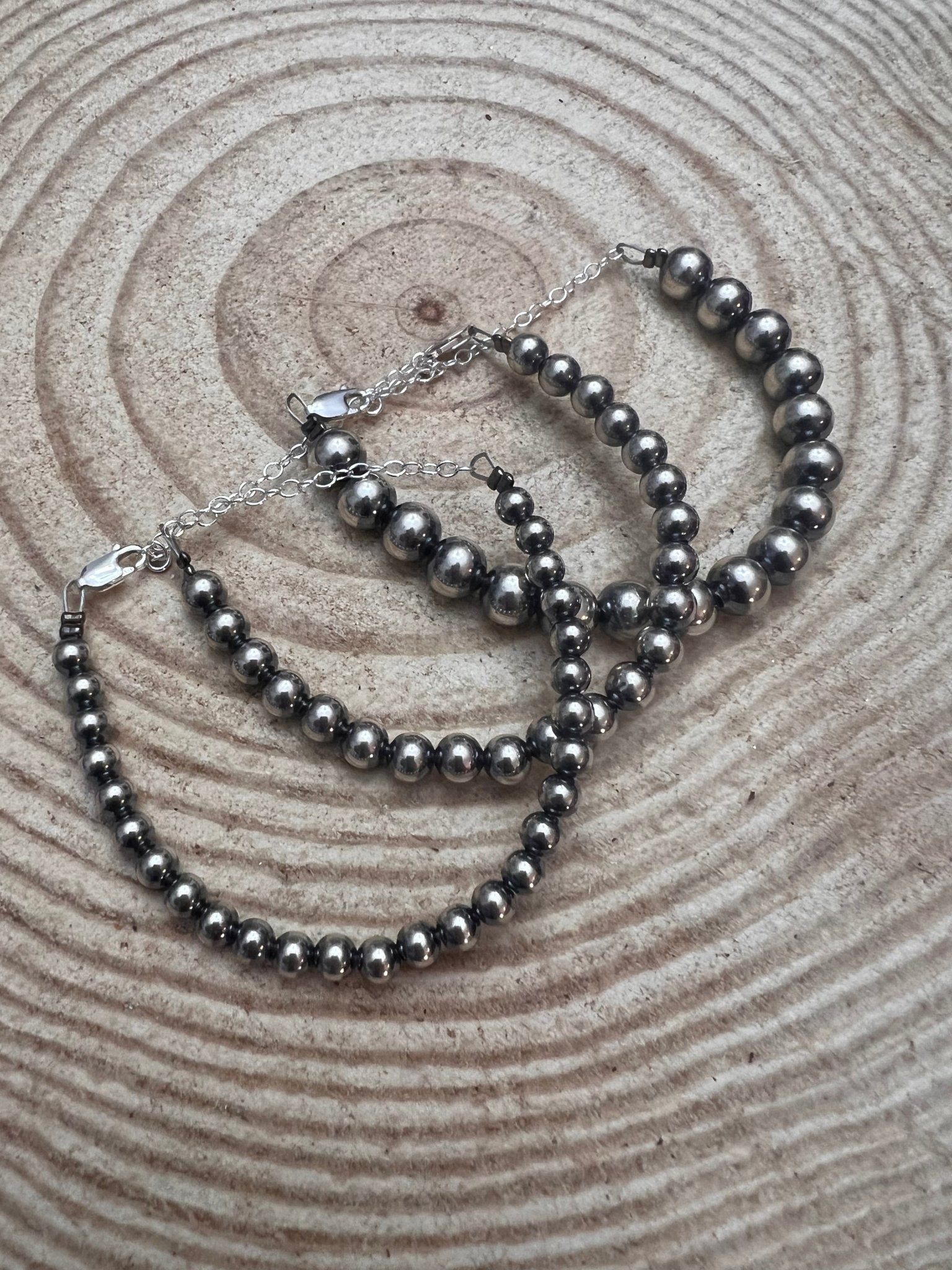 Sterling Pearl Bracelet — Available in 3mm, 4mm, 5mm, or 6mm