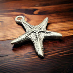 Sterling Silver Starfish Pendant/Charm — Intricate Ocean-Lover Statement