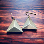 Sterling Silver Triangle Dangle Earrings — Western Geometric Statement