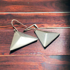 Sterling Silver Triangle Dangle Earrings — Western Geometric Statement