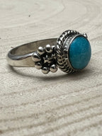 Suzanna Johnson Navajo Kingman Turquoise Sterling Silver Ring