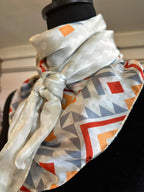 Tan Tribal Wild Rag — 36" Silky Polyester Western Scarf