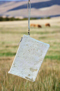 Sterling Kreek "Golden Hour" White Cowhide Bag — Gold-Flecked Western Statement (12")