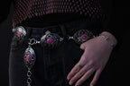 The Miranda Western Concho Belt — Pink Stone Statement (Medium/Large)