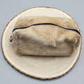 Western Toiletry Bag — Beige Hair-on-Hide Cowhide (8" Travel-Ready)
