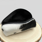 Western Toiletry Bag — Black & White Hair-on-Hide Cowhide (8" Travel-Ready)