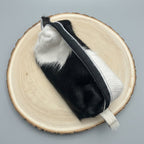 Western Toiletry Bag — Black & White Hair-on-Hide Cowhide (8" Travel-Ready)