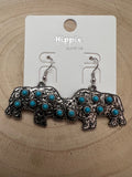 Western Buffalo Faux White Buffalo Stone Dangle Earrings — 1½" Drop