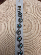 Western Concho & Faux Turquoise Magnetic Bracelet