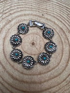 Western Concho & Faux Turquoise Magnetic Bracelet