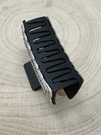 Western Faux Silver Claw Clip — Large 4.5" Polished Hair Statement
