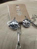 Western Statement Buffalo Coin Necklace & Earring Set — 2.5" Oversized Pendant (18 Inch)