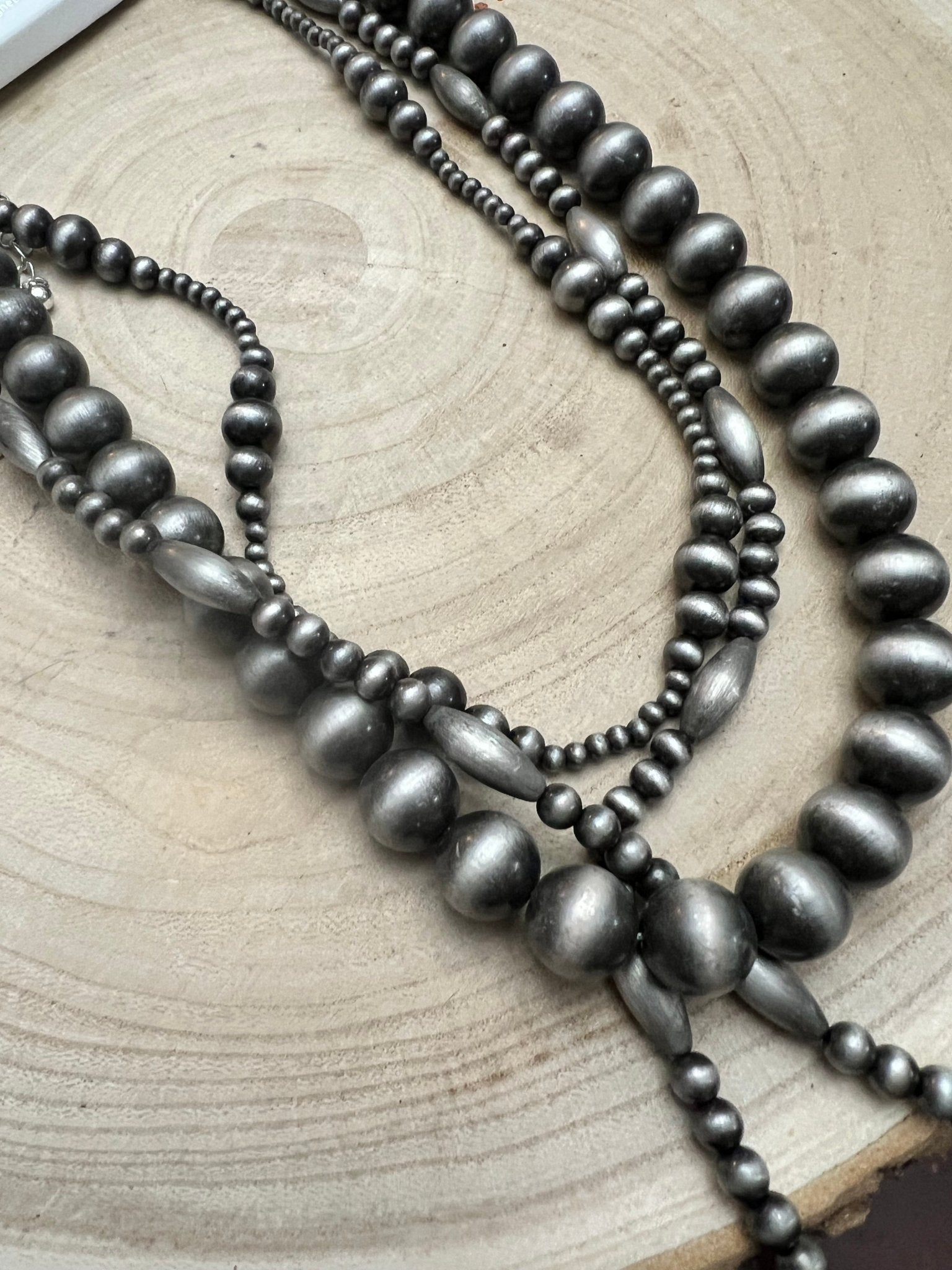 Western Faux Sterling Pearl 3-Piece Necklace Set — 18", 22", 26" Layered Trio