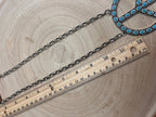 Western Turquoise Peace Pendant Necklace — 22 Inch Statement with 3" Pendant