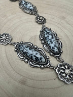 Western Faux White Buffalo Lariat Statement Necklace — 24 Inch Bold Statement