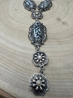 Western Faux White Buffalo Lariat Statement Necklace — 24 Inch Bold Statement