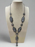 Western Faux White Buffalo Lariat Statement Necklace — 24 Inch Bold Statement
