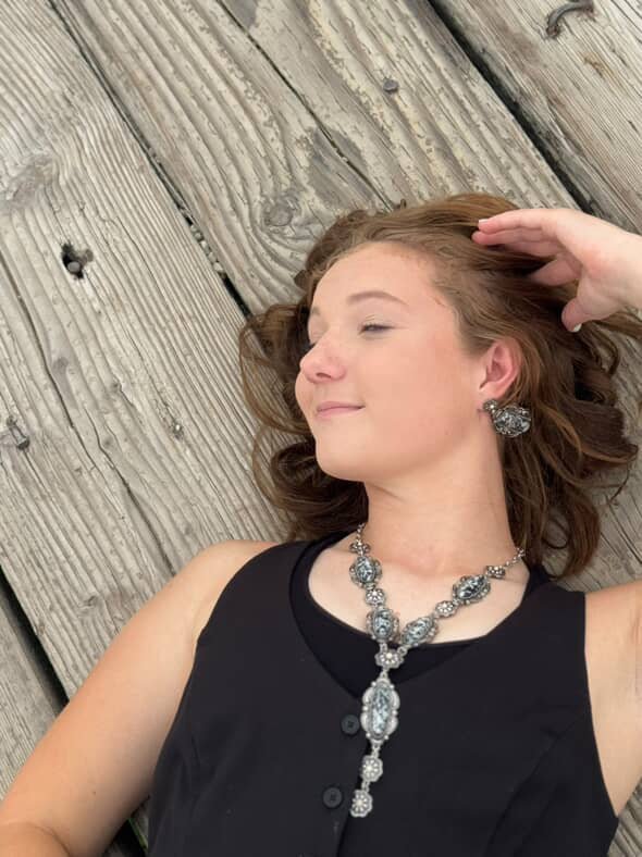 Western Faux White Buffalo Lariat Statement Necklace — 24 Inch Bold Statement