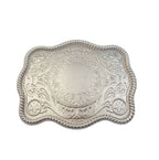 Western Matte Silver Plaque Buckle — Star Detail (Buckle Only)