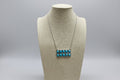 Western Rectangle Faux Turquoise Pendant Necklace — 4" Statement Pendant (18 Inch)