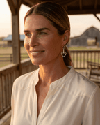 Western Snaffle Bit Dangle Hoop Earrings — Equestrian 1¼" Drop