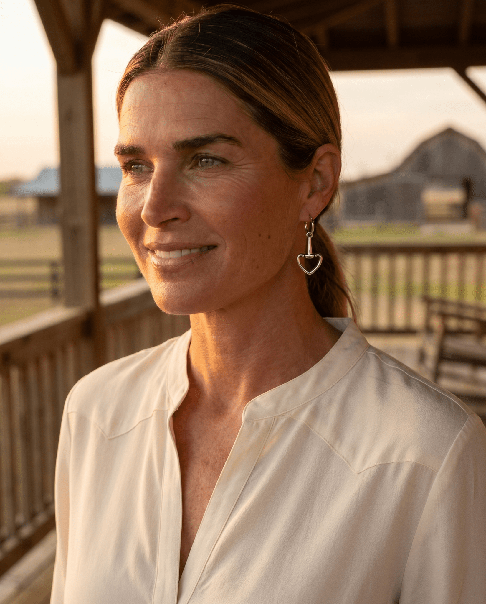 Western Snaffle Bit Dangle Hoop Earrings — Equestrian 1¼" Drop