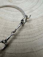 Western Snaffle Bit Bracelet — Silver Easy-Clasp Equestrian Bangle