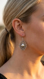 Western Southwestern Concho Dangle Earrings — 1½" Drop