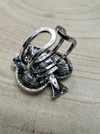 Western Spade Adjustable Cuff Ring with Faux Onyx — Playing Card Hand Statement