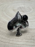 Western Spade Adjustable Cuff Ring with Faux Onyx — Playing Card Hand Statement