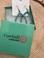 Western Teardrop Earrings with Faux Turquoise — Crafted 2½" Drop