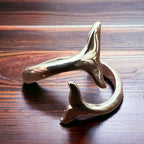 Sterling Silver Whale Tails Bypass Ring — Coastal Western Statement